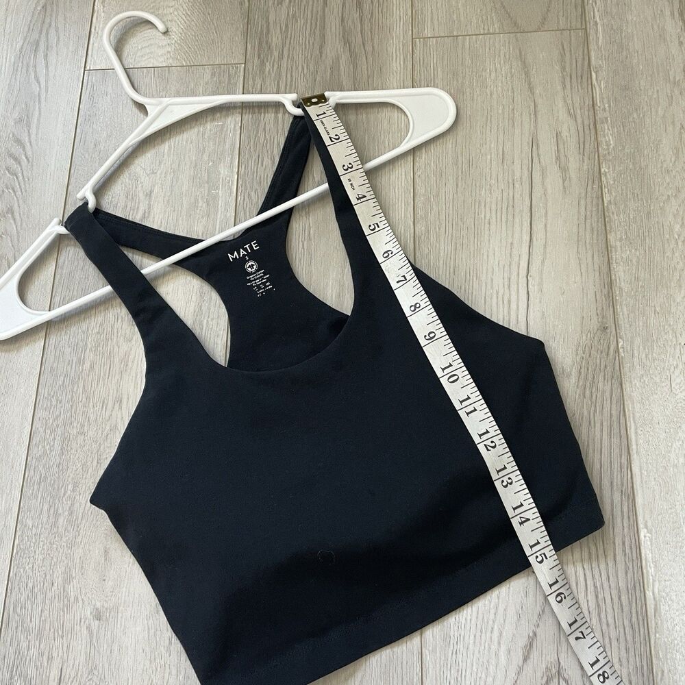 Mate Sports Bra organic cotton racerback longline womens Black (small) natural - Picture 3 of 5